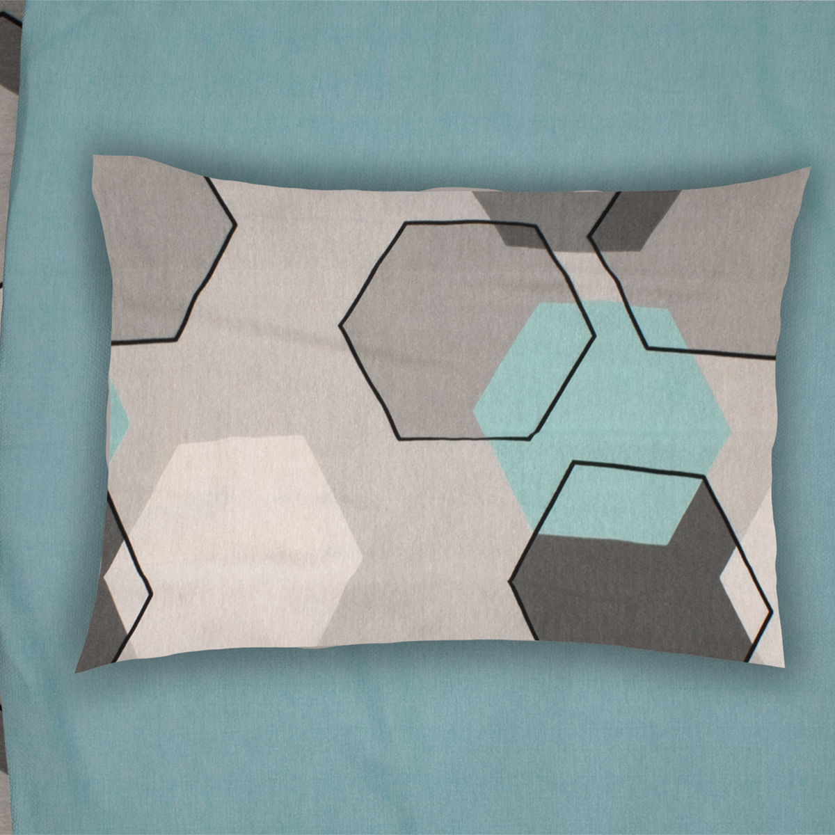 Μαξιλαροθήκη (50×70) Dimcol Hexagon 395 Grey