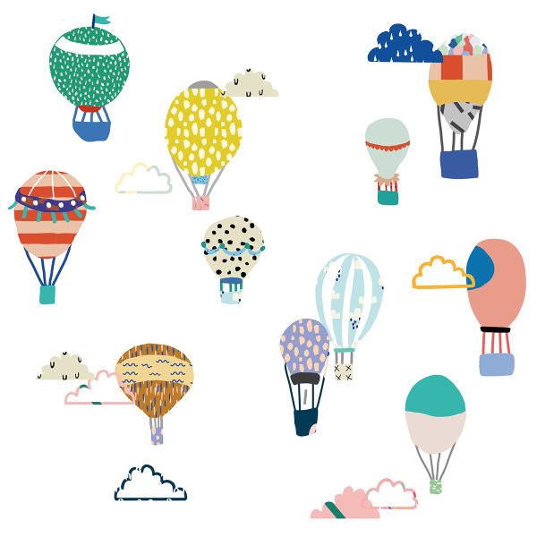 Παιδικά Αυτοκόλλητα Τοίχου Mimi'lou Hot Air Balloons