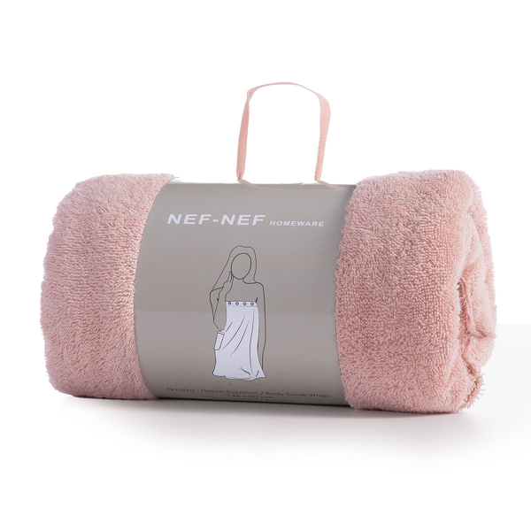 Πετσέτα Σώματος Με Κουμπιά (80x146) Nef-Nef Sandy Pink 400gsm
