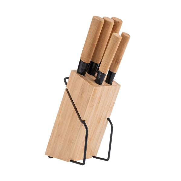 Μαχαίρια Κουζίνας Σε Σταντ (Σετ 6τμχ) Estia Bamboo Essentials 01-12854