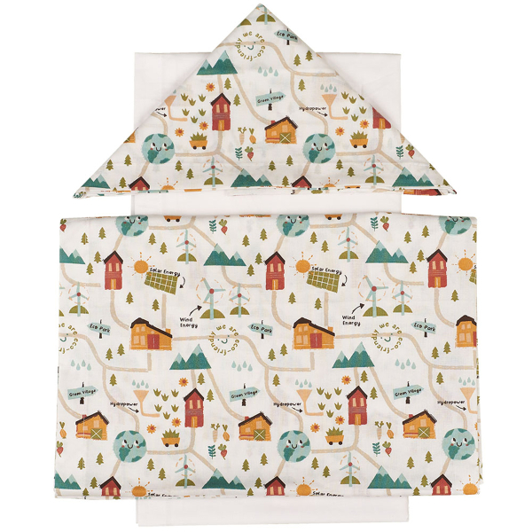 Σεντόνια Κούνιας (Σετ) Κόσμος Του Μωρού Green Village