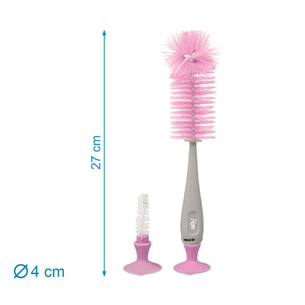 Βούρτσα Καθαρισμού Για Μπιμπερό & Θηλές Kiokids Ροζ 2293