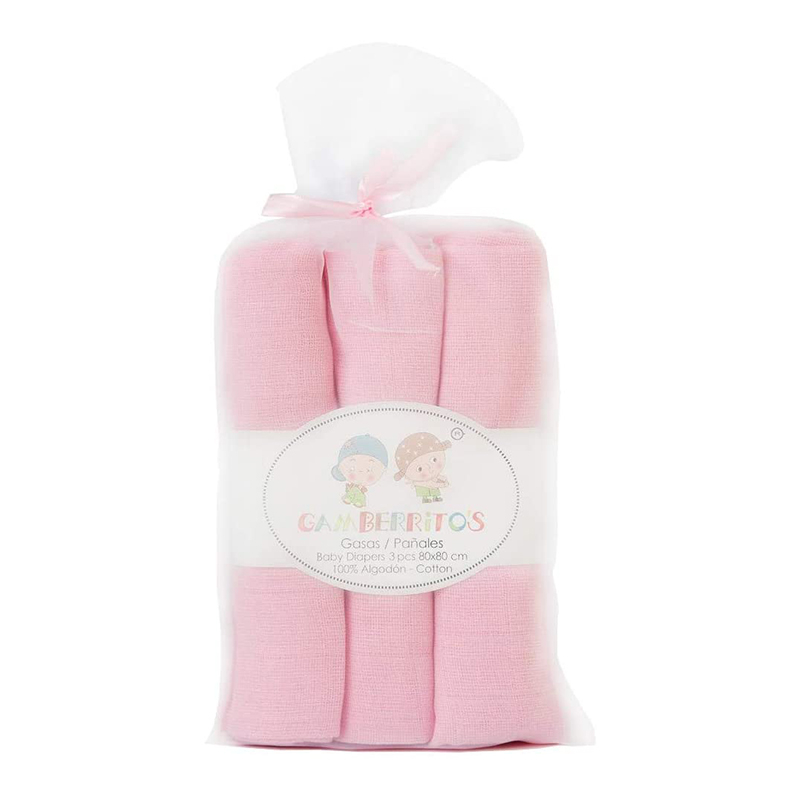 Μουσελίνες/Πάνες Αγκαλιάς (Σετ 3τμχ) Gamberritos Pink