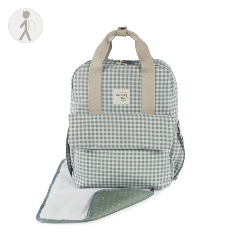 Τσάντα Αλλαξιέρα Backpack (28x12x37) Walking Mum I Love Vichy Green