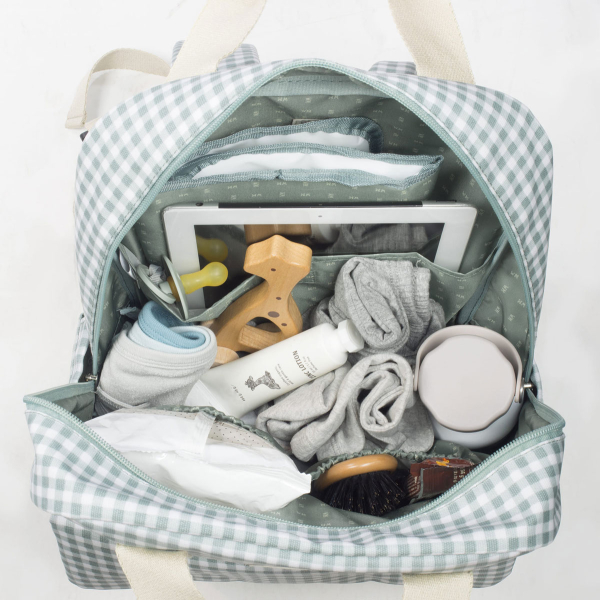 Τσάντα Αλλαξιέρα Backpack (28x12x37) Walking Mum I Love Vichy Green