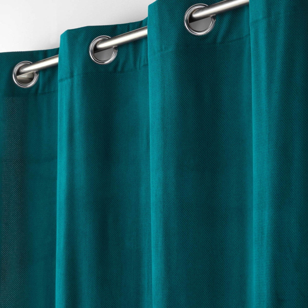 Κουρτίνα Βελουτέ (140x260) Με Τρουκς L-C Velouriane Petrole 1611306