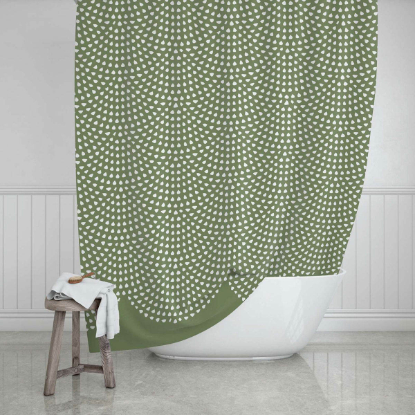 Κουρτίνα Μπάνιου Πλαστική (180x200) Με Κρίκους Estia Olive 02-15312
