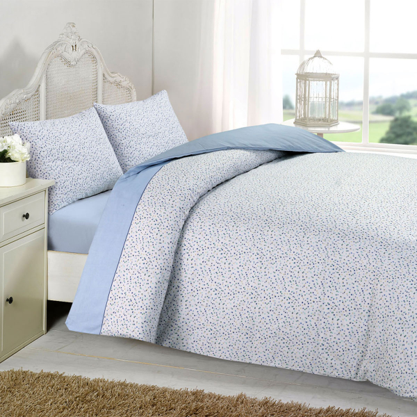 Κουβερλί Υπέρδιπλο (Σετ 220x240) 2 Όψεων Viopros Fresh Νίνα Σιέλ