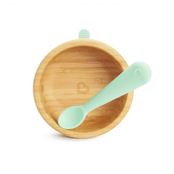 Παιδικό Σετ Φαγητού 3τμχ Munchkin Bamboo Bowl & Spoon Set