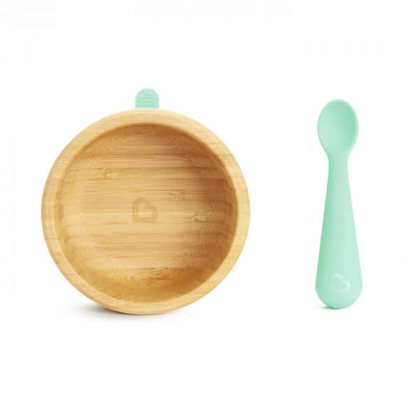 Παιδικό Σετ Φαγητού 3τμχ Munchkin Bamboo Bowl & Spoon Set