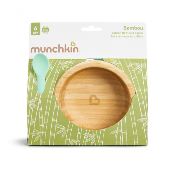 Παιδικό Σετ Φαγητού 3τμχ Munchkin Bamboo Bowl & Spoon Set