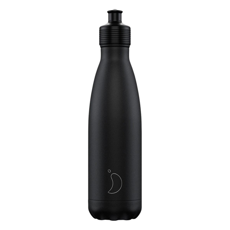 Μπουκάλι Θερμός 500ml Chilly's Με Sport Πώμα Black
