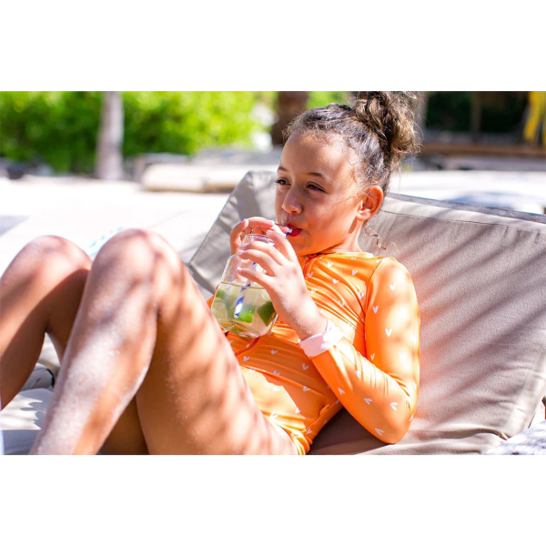 Παιδικό Ολόσωμο Μαγιό Με Αντηλιακή Προστασία Swim Essentials Orange Hearts