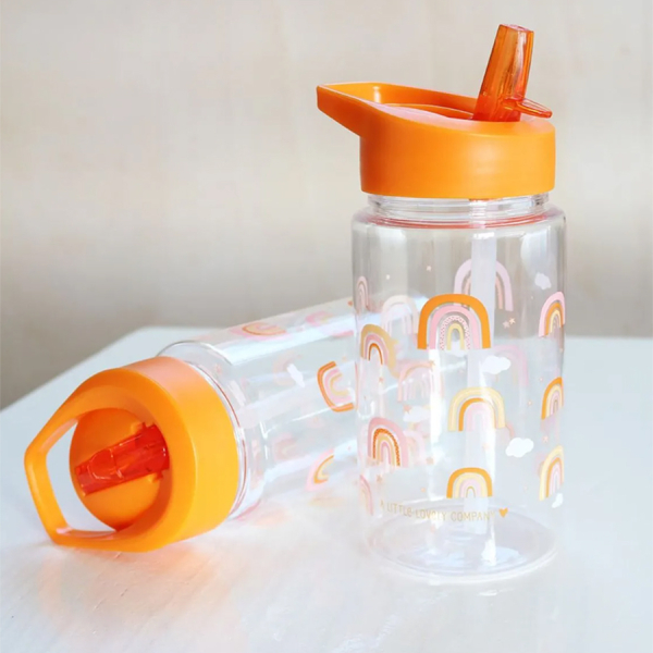 Παγούρι 450ml Με Καλαμάκι Α Little Lovely Company Rainbows DBRAPI34