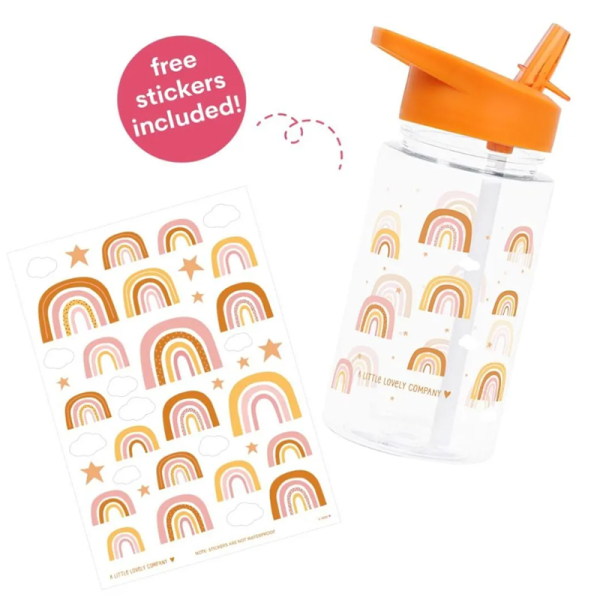 Παγούρι 450ml Με Καλαμάκι Α Little Lovely Company Rainbows DBRAPI34