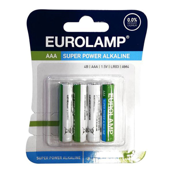 Αλκαλικές Μπαταρίες AAA 1.5V 4τμχ Eurolamp 147-24100