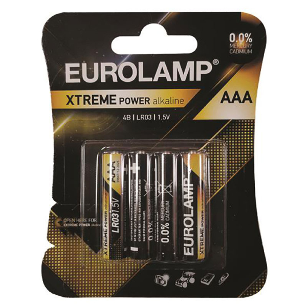 Αλκαλικές Μπαταρίες AAA 1.5V 4τμχ Eurolamp Extreme Power 147-24120