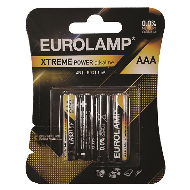 Αλκαλικές Μπαταρίες AAA 1.5V 4τμχ Eurolamp Extreme Power 147-24120