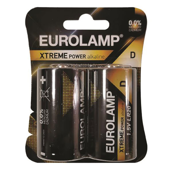 Αλκαλικές Μπαταρίες D 1.5V 2τμχ Eurolamp Extreme Power 147-24123
