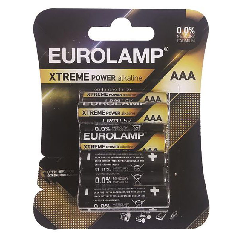 Αλκαλικές Μπαταρίες AAA 1.5V 8τμχ Eurolamp Extreme Power 147-24125 250178