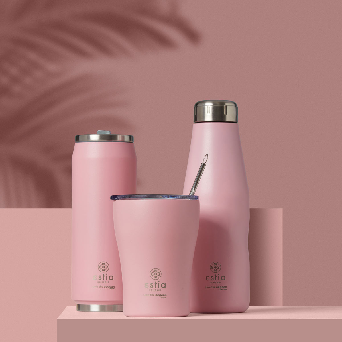 Ποτήρι Θερμός 350Ml Estia Save The Aegean Blossom Rose 01-12472 Home Οργάνωση & Αποθήκευση Spitishop