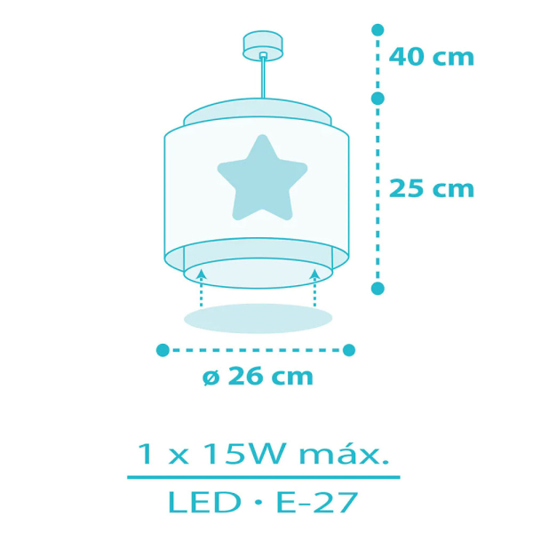 Παιδικό Φωτιστικό Οροφής Μονόφωτο Ango Baby Dreams Blue 76012 T