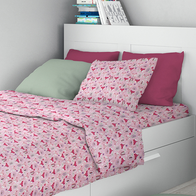 Παπλωματοθήκη Μονή (160x240) Dimcol 525 Fox Pink