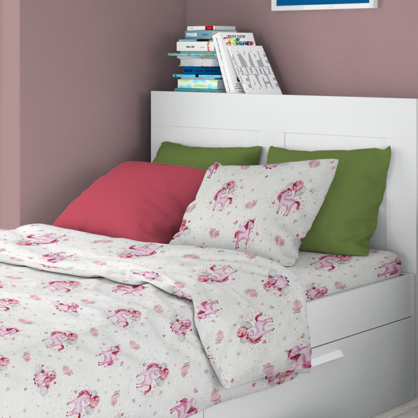 Πάπλωμα Μονό (160x240) Dimcol 208 Unicorn White-Pink