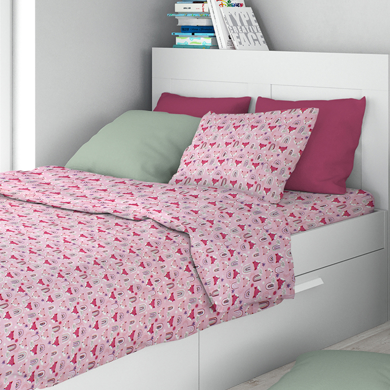 Σεντόνια Μονά (Σετ 3τμχ) Dimcol 525 Fox Pink