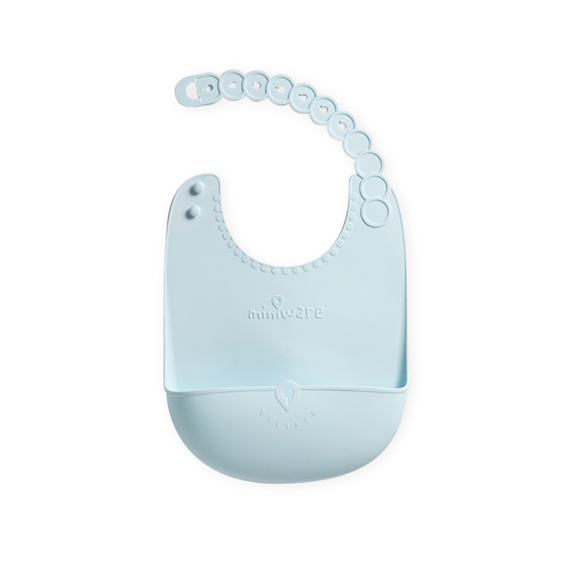 Σαλιάρα Σιλικόνης Αναδιπλούμενη (25.4x20.32) Miniware Des 11 Σιέλ