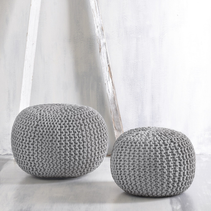 Πουφ (Φ45x30) Rythmos Mayo L.Grey