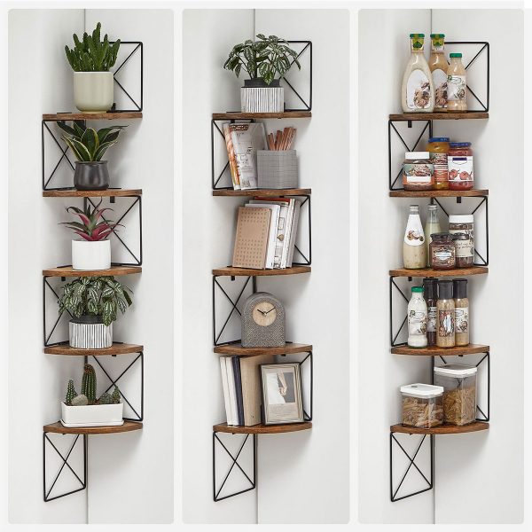 Ραφιέρα Τοίχου 5 Θέσεων (20x20x127.5) Vasagle LLS851B01