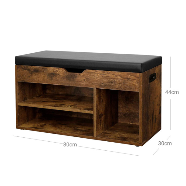 Παγκάκι Με Αποθηκευτικό Χώρο - Παπουτσοθήκη (80x30x44) Vasagle LHS30BX