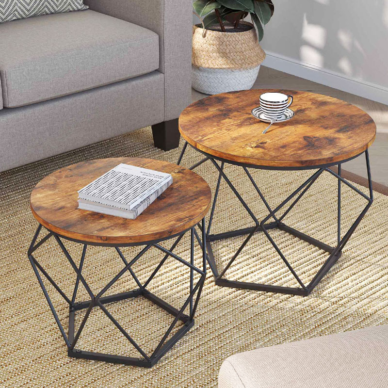 Βοηθητικά Τραπεζάκια Με Αποθηκευτικό Χώρο (Σετ 2τμχ) Vasagle LET040B01V1