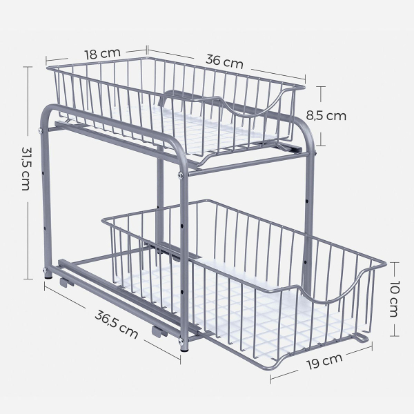 Συρταριέρα Οργάνωσης 2 Θέσεων (21x36.5x31.5) Songmics KCS017E01
