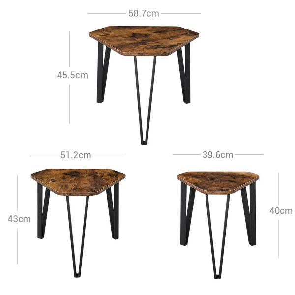 Βοηθητικά Τραπεζάκια (Σετ 3τμχ) Vasagle LNT14BX