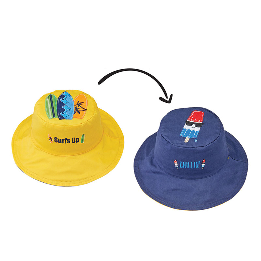 Παιδικό Καπέλο 2 Όψεων Με Προστασία UV FlapjackKids Surfer/Popsicle 6-24 Μηνών 6-24 Μηνών