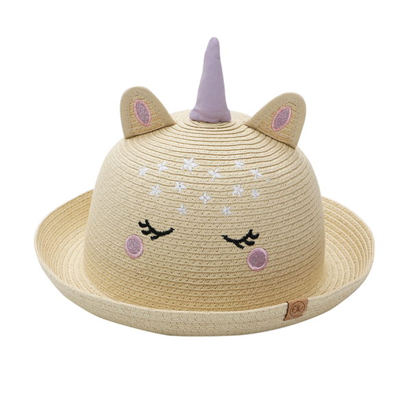 Παιδικό Ψάθινο Καπέλο Με Προστασία UV FlapjackKids Unicorn