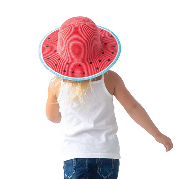 Παιδικό Ψάθινο Καπέλο Με Προστασία UV FlapjackKids Watermelon