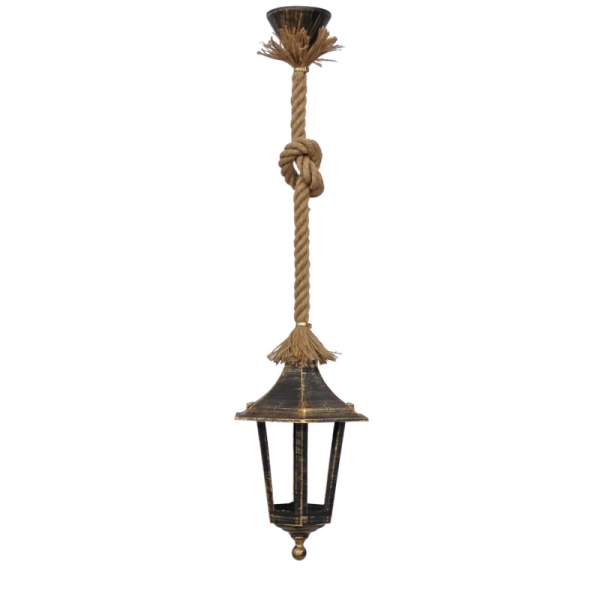 Φωτιστικό Οροφής Μονόφωτο Heronia Eressos 31-1291 Bronze/Rope