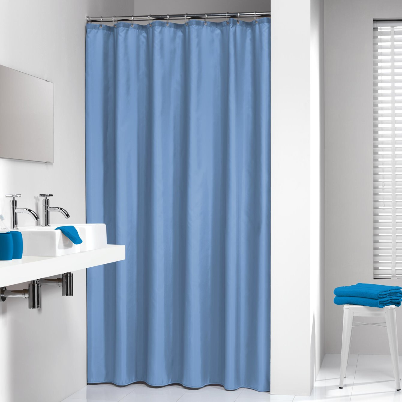 Κουρτίνα Μπάνιου Πλαστική (120×200) Με Κρίκους SealSkin Granada Blue