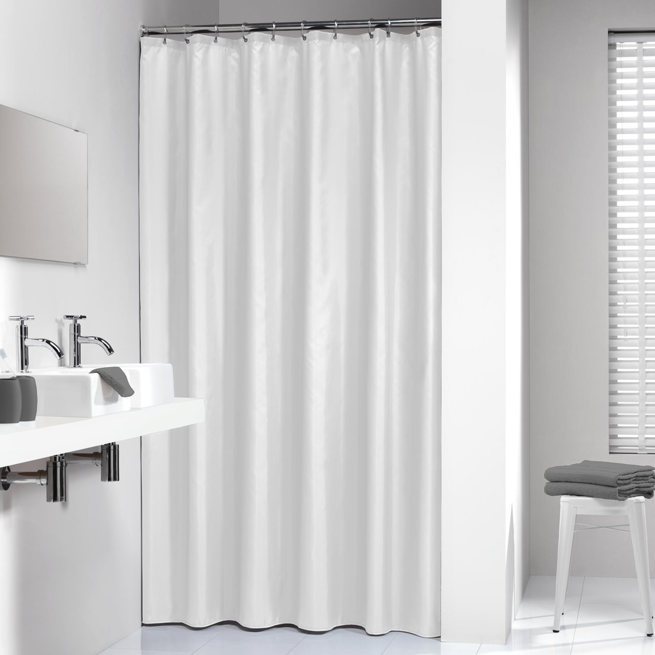 Κουρτίνα Μπάνιου Πλαστική (120x200) Με Κρίκους SealSkin Granada White