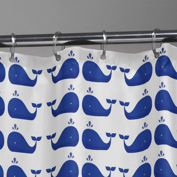 Κουρτίνα Μπάνιου Πλαστική (180x200) Με Κρίκους SealSkin Whale Blue