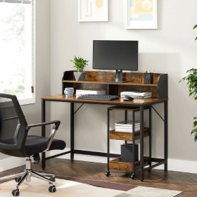 Γραφείο με ραφιέρα - τρόλεϊ + καρέκλα γραφείου
