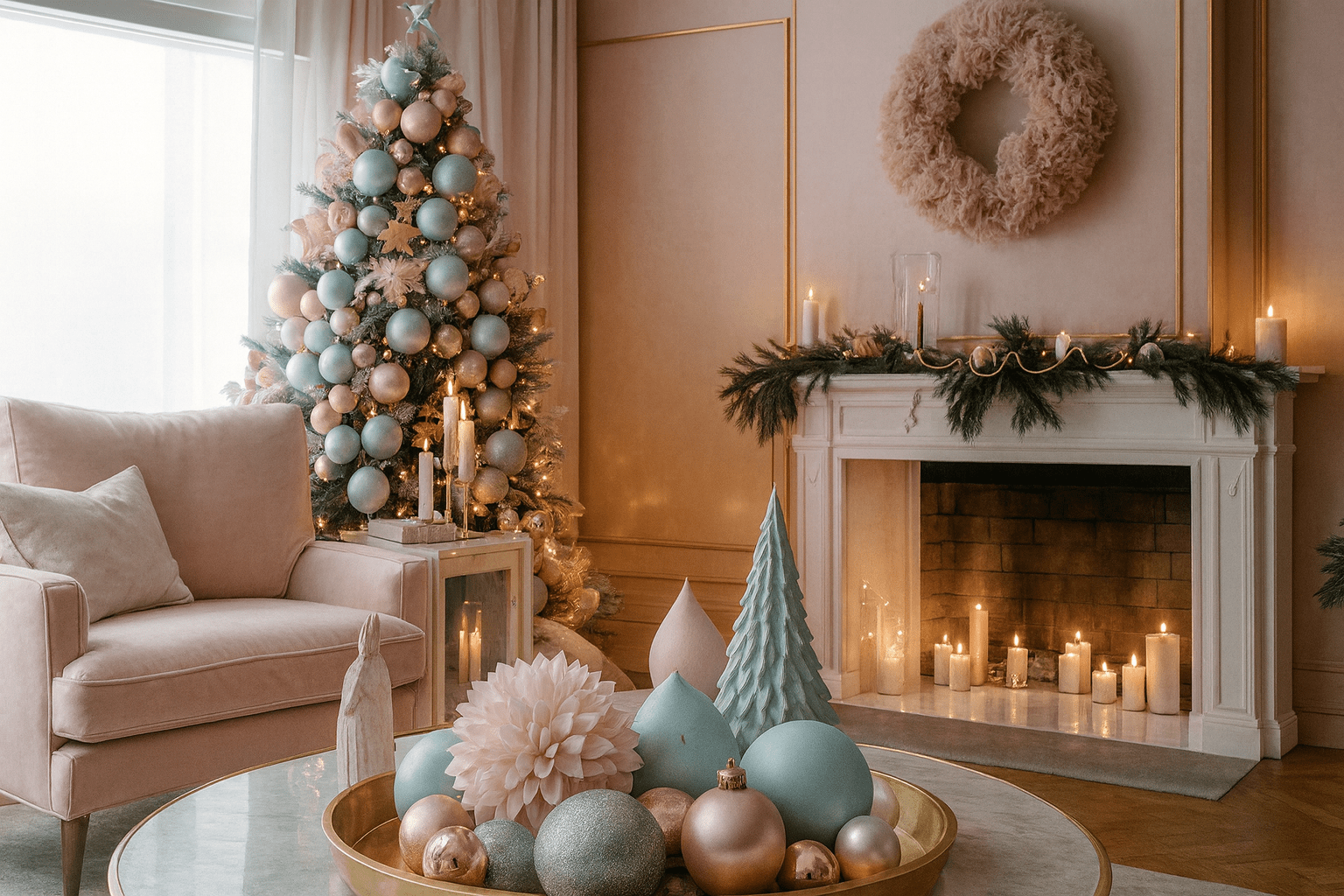 Frosted Elegance Christmas Scene